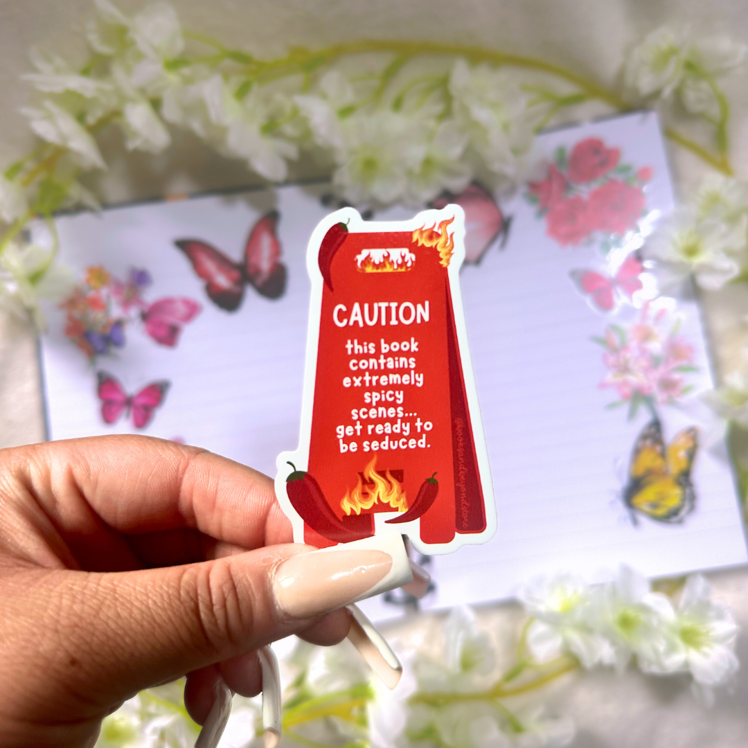 Spicy Caution Sign Vinyl Sticker