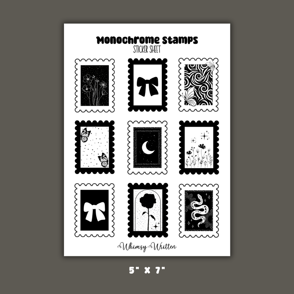 Monochrome Stamps Sticker Sheet