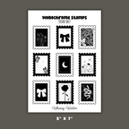 Monochrome Stamps Sticker Sheet