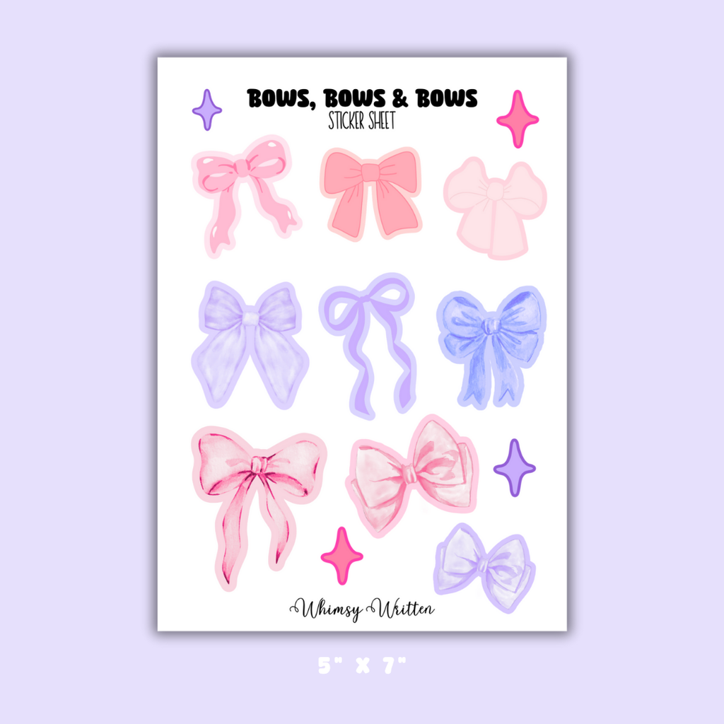 Bows, Bows & Bows Sticker Sheet