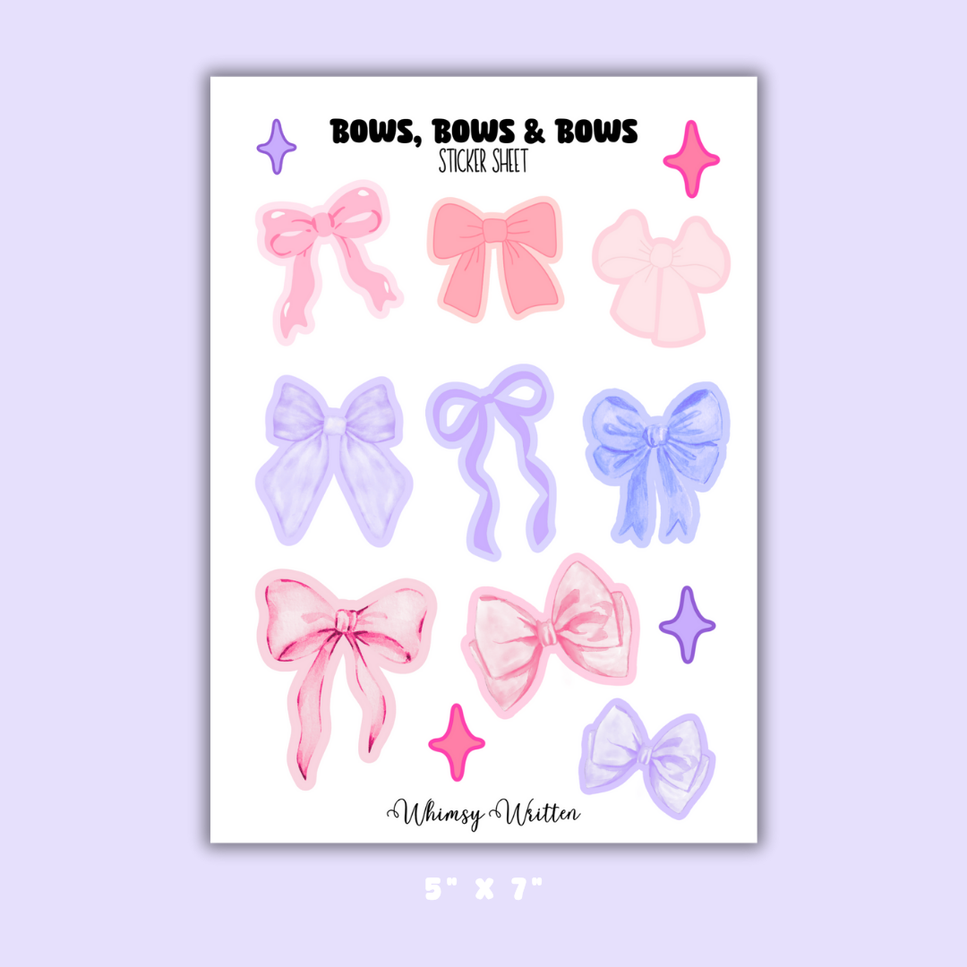 Bows, Bows & Bows Sticker Sheet