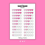 Filled Heart Rating Sticker Sheet