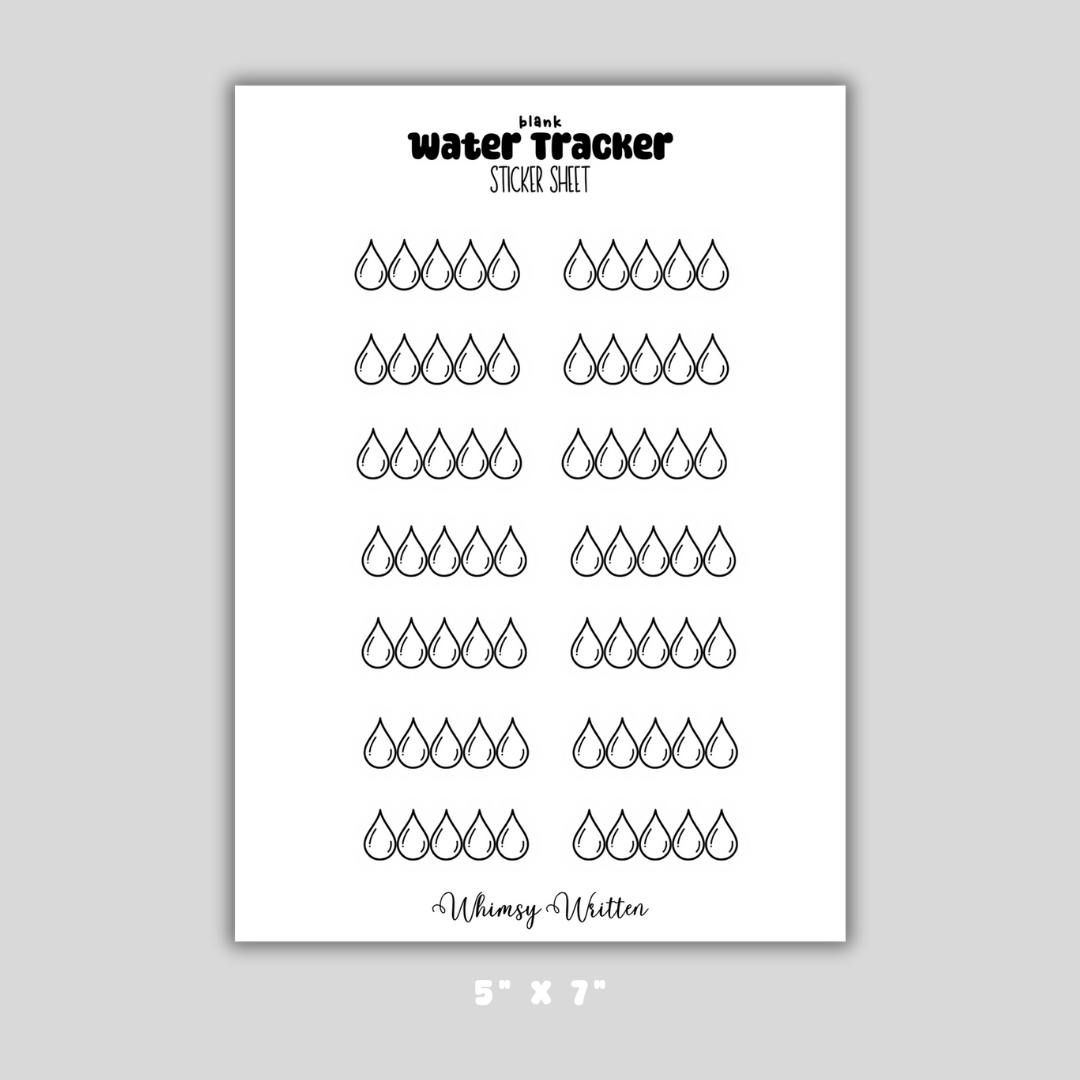 Water Tracker Sticker Sheet