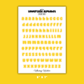 Yellow Lowercase Alphabet Sticker Sheet
