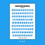 Blue Lowercase Alphabet Sticker Sheet