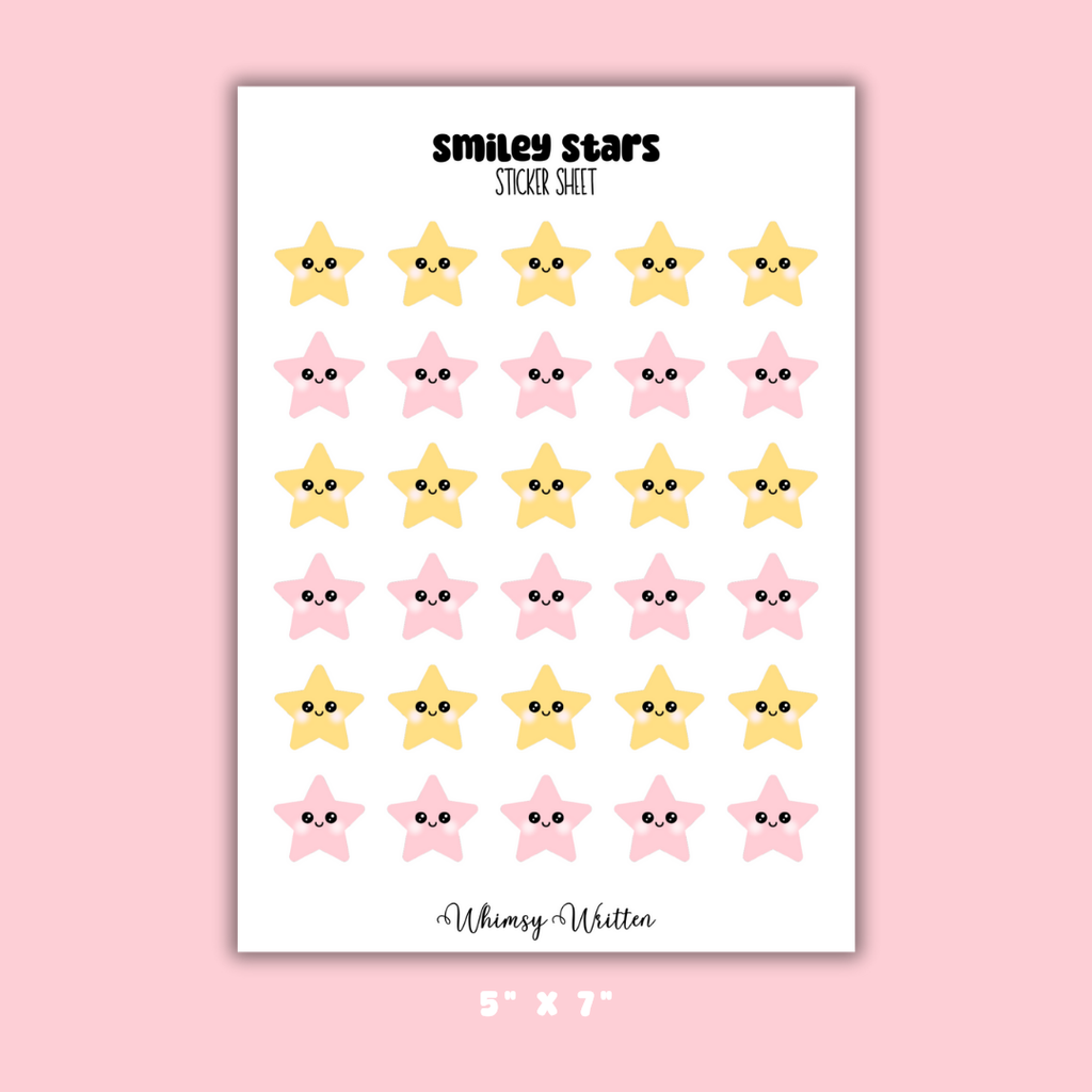 Smiley Stars Sticker Sheet