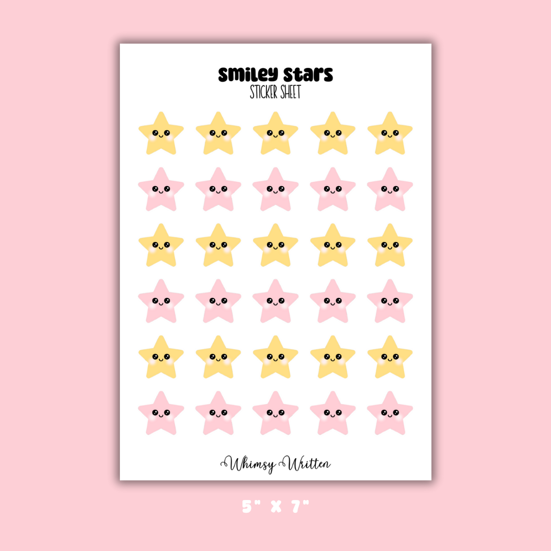 Smiley Stars Sticker Sheet