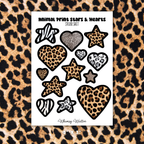 Animal Print Hearts & Stars Sticker Sheet