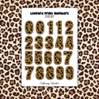 Leopard Print Numbers Sticker Sheet
