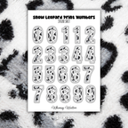 Snow Leopard Print Numbers Sticker Sheet