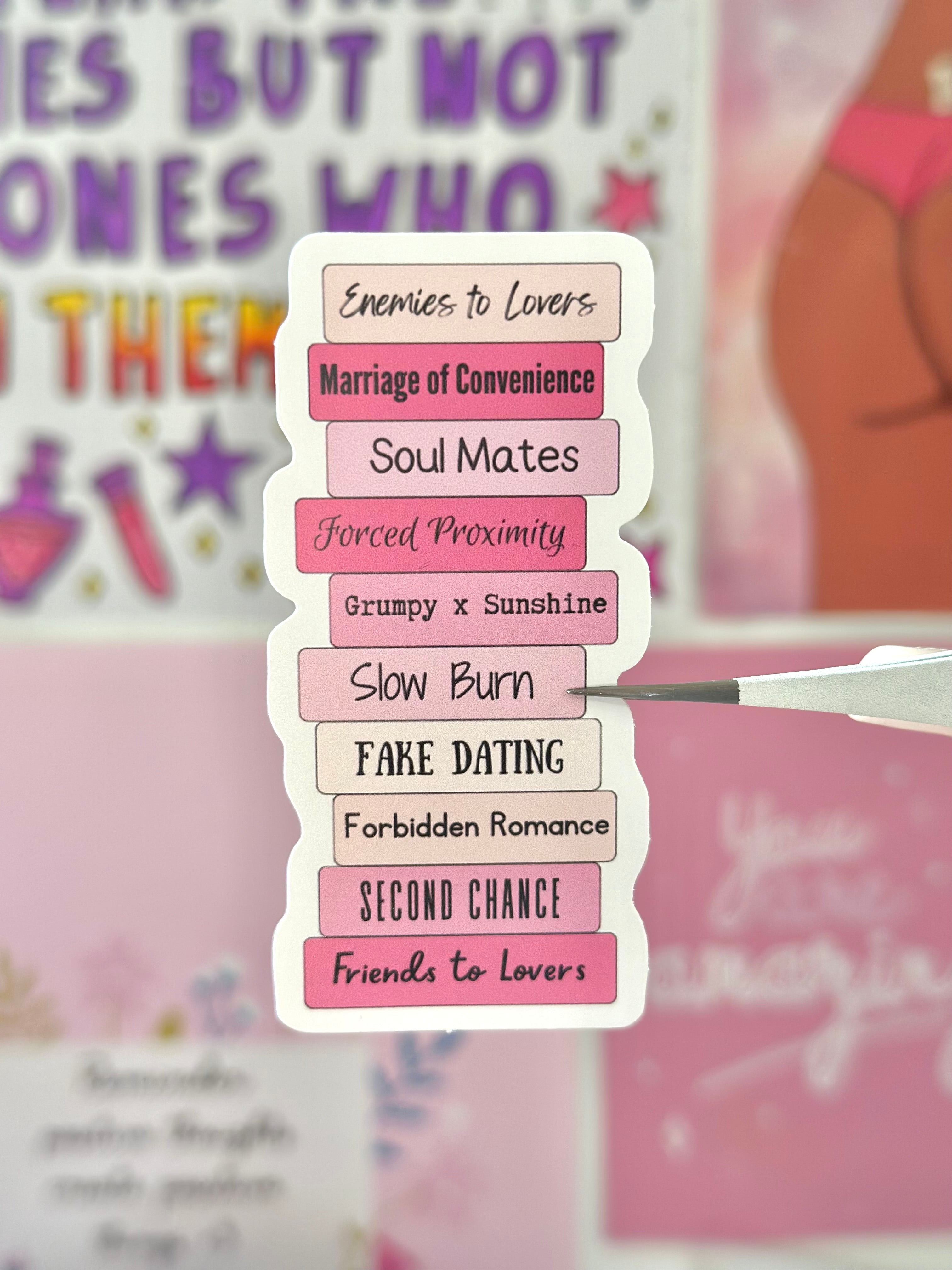 Romance Trope Stack Vinyl Sticker