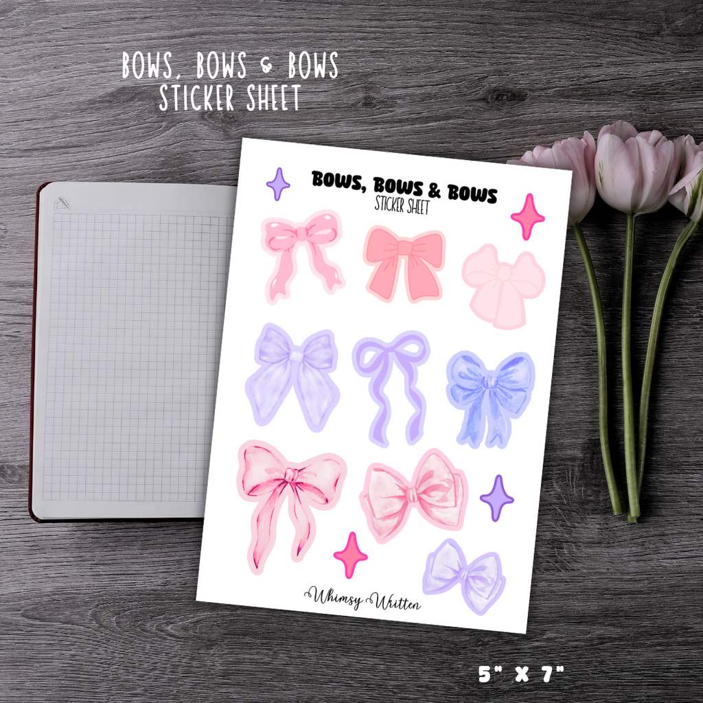 Bows, Bows & Bows Sticker Sheet