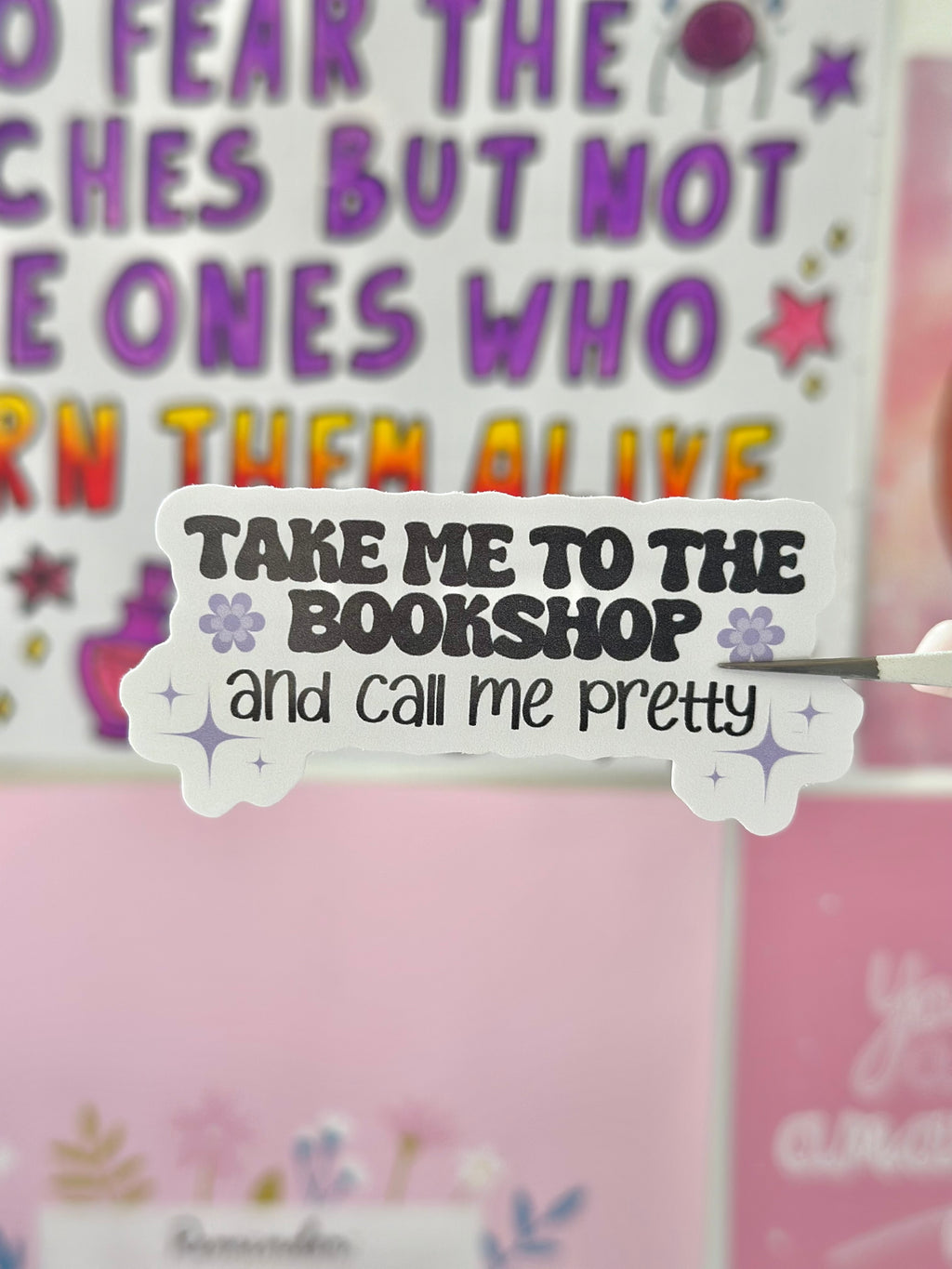 Take Me To The Bookshop Vinyl Sticker