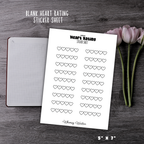 Blank Heart Rating Sticker Sheet