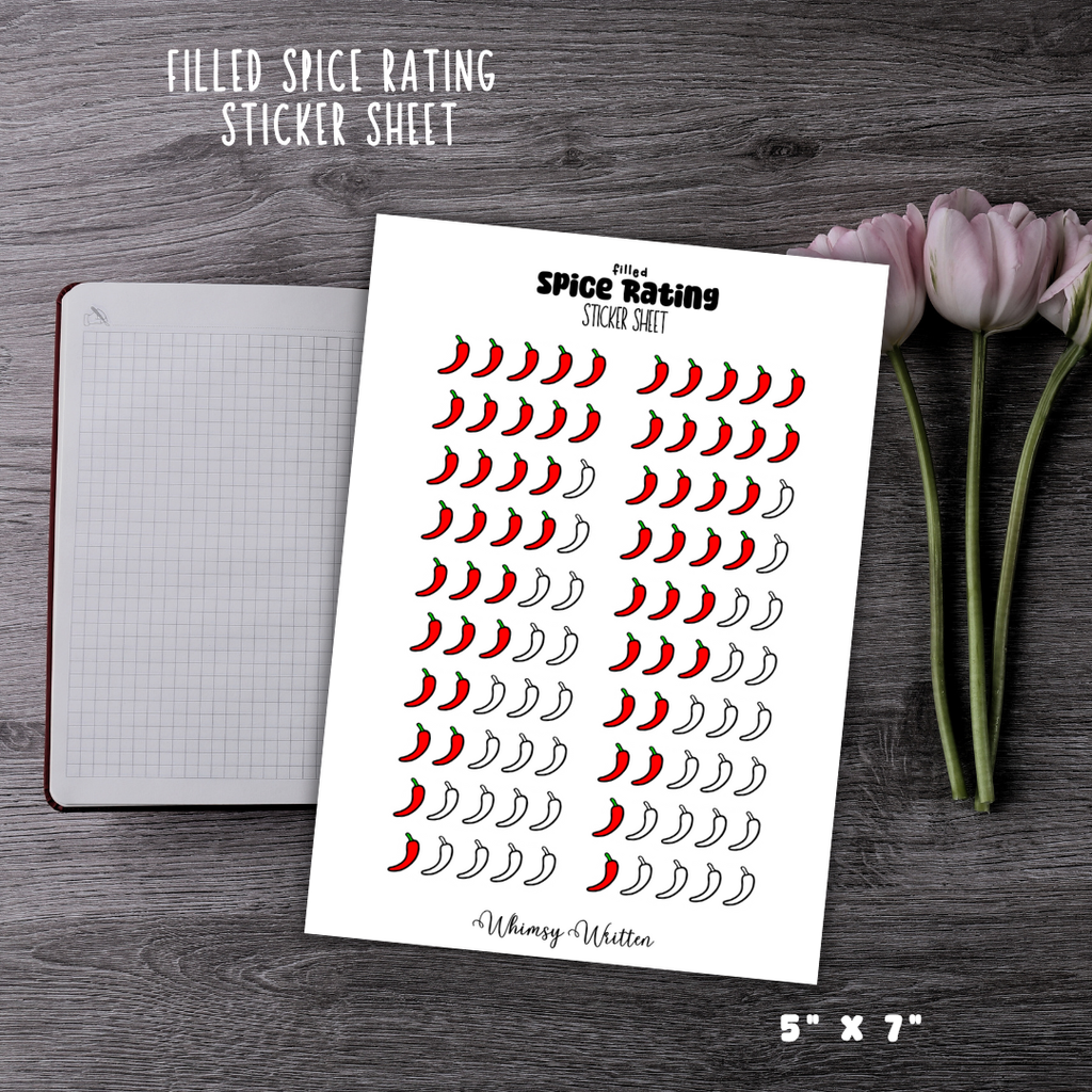 Filled Spice Rating Sticker Sheet