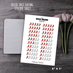 Filled Spice Rating Sticker Sheet