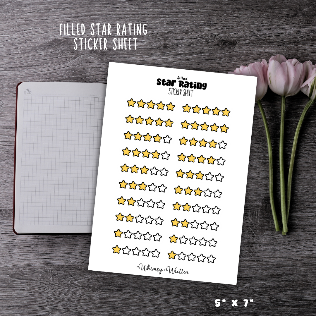 Filled Star Rating Sticker Sheet