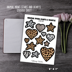 Animal Print Hearts & Stars Sticker Sheet