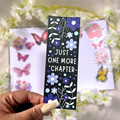 Just One More Chapter Blue Florals Bookmark
