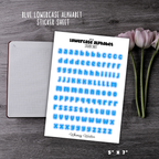 Blue Lowercase Alphabet Sticker Sheet