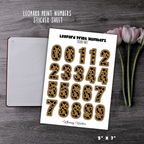 Leopard Print Numbers Sticker Sheet