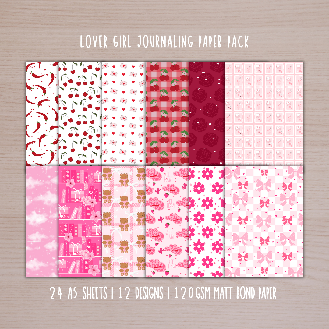 Lover Girl Journaling/Scrapbook Paper Pack - 24pcs