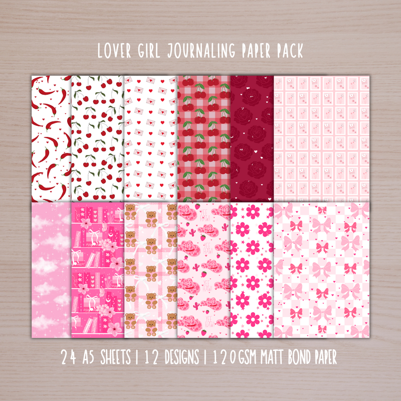 Lover Girl Journaling/Scrapbook Paper Pack - 24pcs