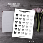 Monochrome Bows Sticker Sheet