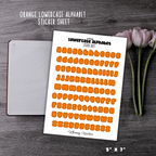 Orange Lowercase Alphabet Sticker Sheet