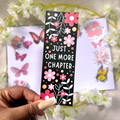 Just One More Chapter Pink Florals Bookmark