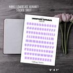 Purple Lowercase Alphabet Sticker Sheet