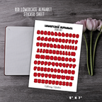 Red Lowercase Alphabet Sticker Sheet