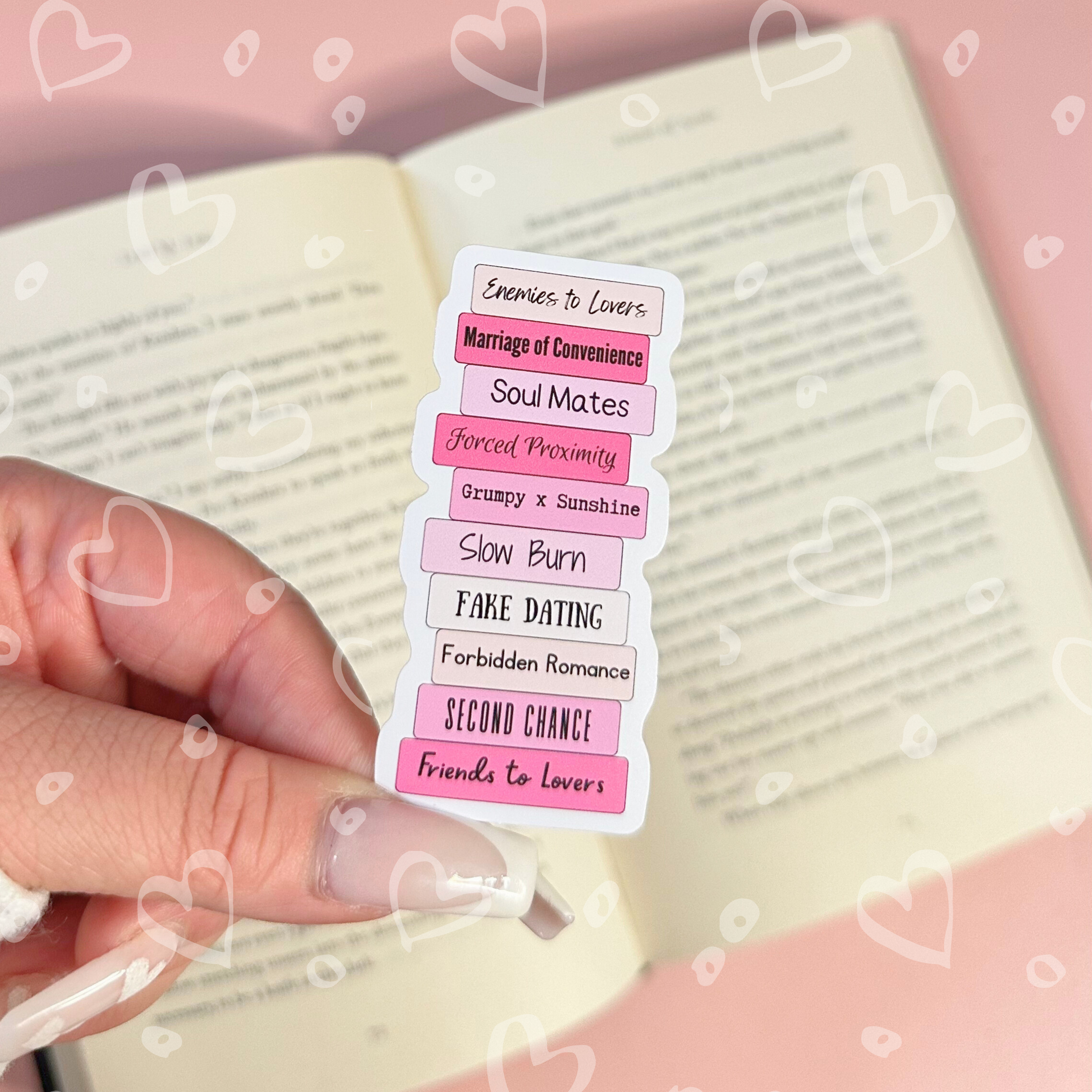 Romance Trope Stack Vinyl Sticker