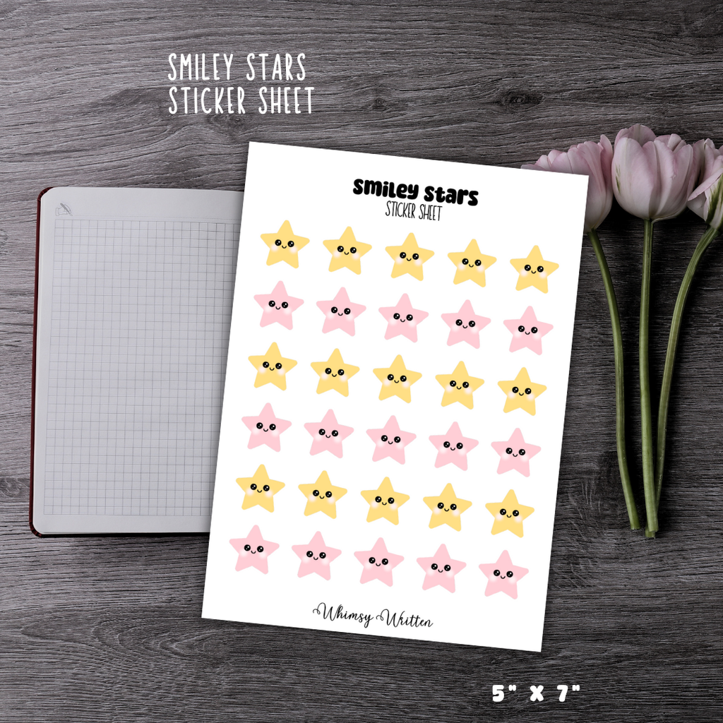 Smiley Stars Sticker Sheet