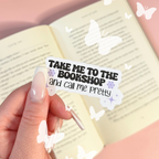 Take Me To The Bookshop Vinyl Sticker