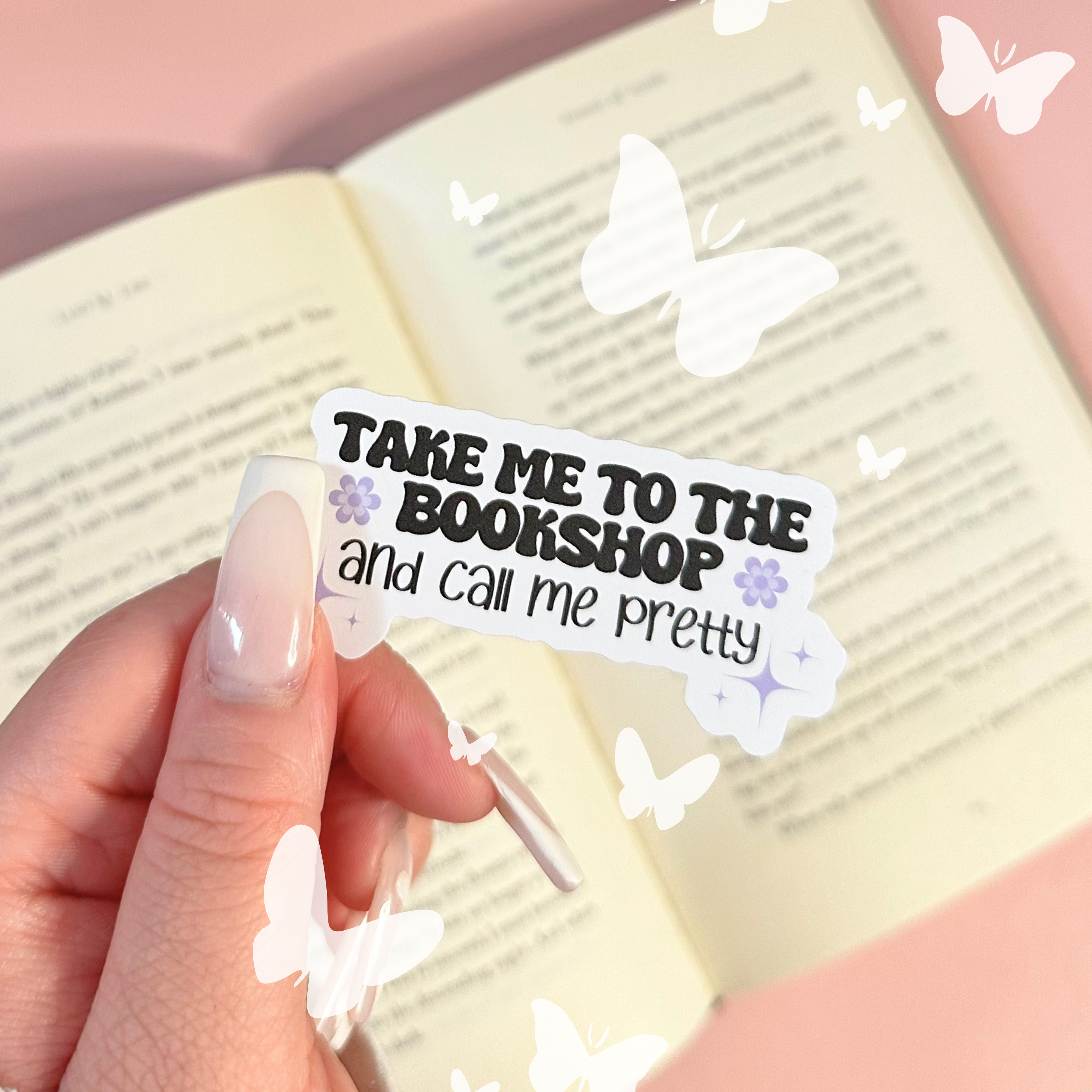 Take Me To The Bookshop Vinyl Sticker