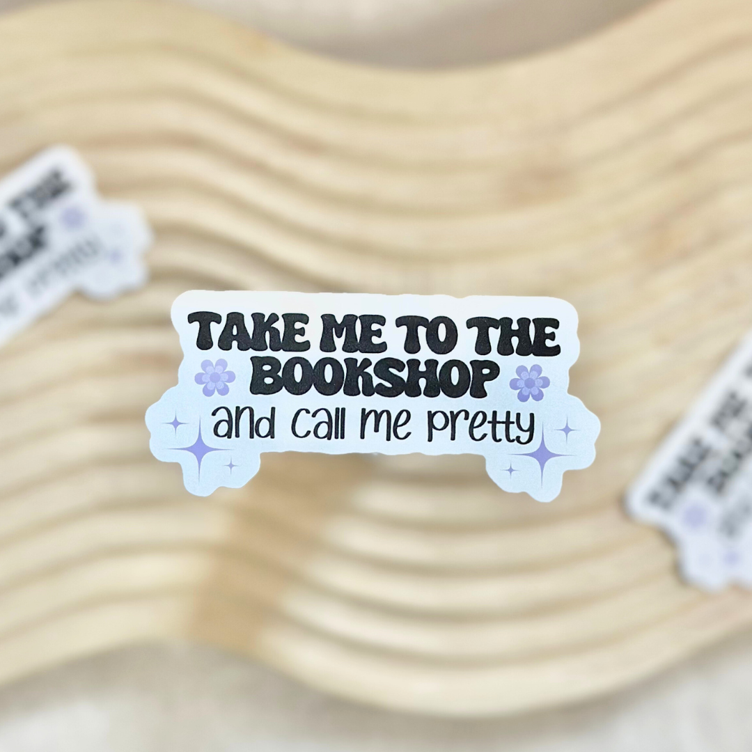 Take Me To The Bookshop Vinyl Sticker
