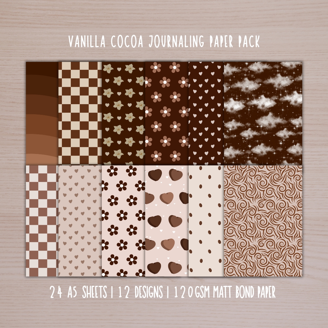 Vanilla Cocoa Journal/Scrapbook Paper Pack - 24pcs